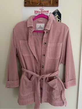 Auden Pink Belted Utility Jacket with Patch Pockets
